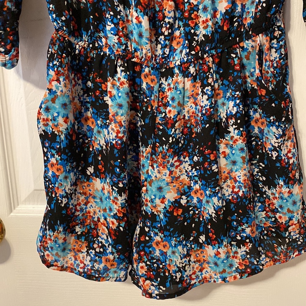 Design Lab Black Multi Color Print Romper - image 5